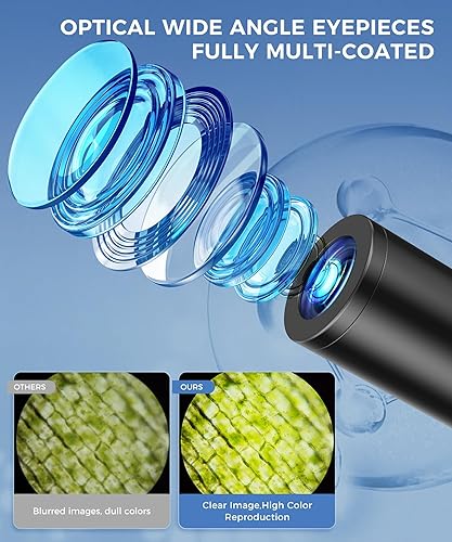 Miniatura 3 de Microscopios 100X-2000X para niños, estudiantes y adultos, potentes microscopios biológicos para la escuela, laboratorio, educación en casa, con