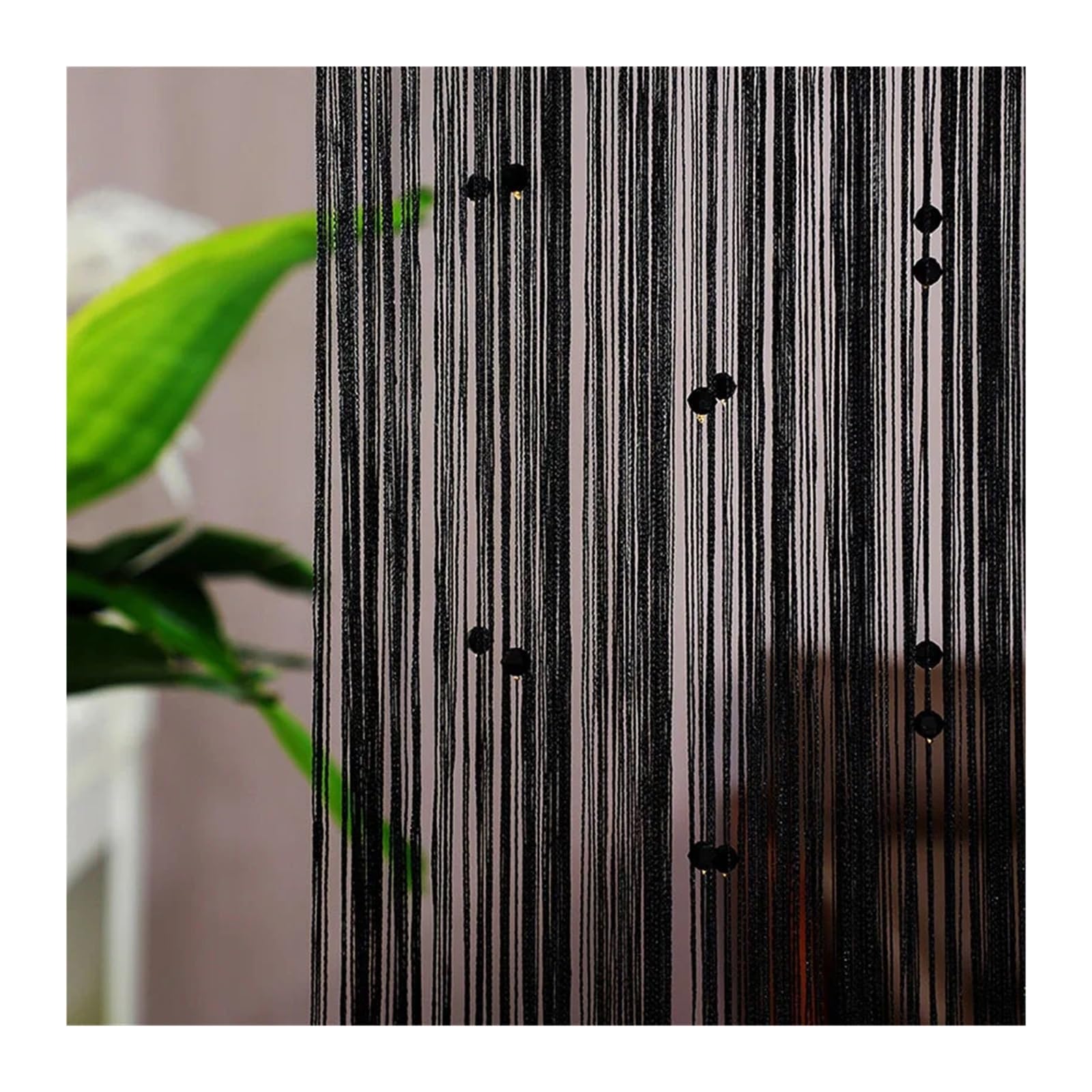 LPATEBCVU Beaded Door Curtain Beaded Curtain Door String Curtains for Doorway Tassels Beads Hanging Fringe Hippie Room Divider Window Hallway Entrance Bedroom(Black)