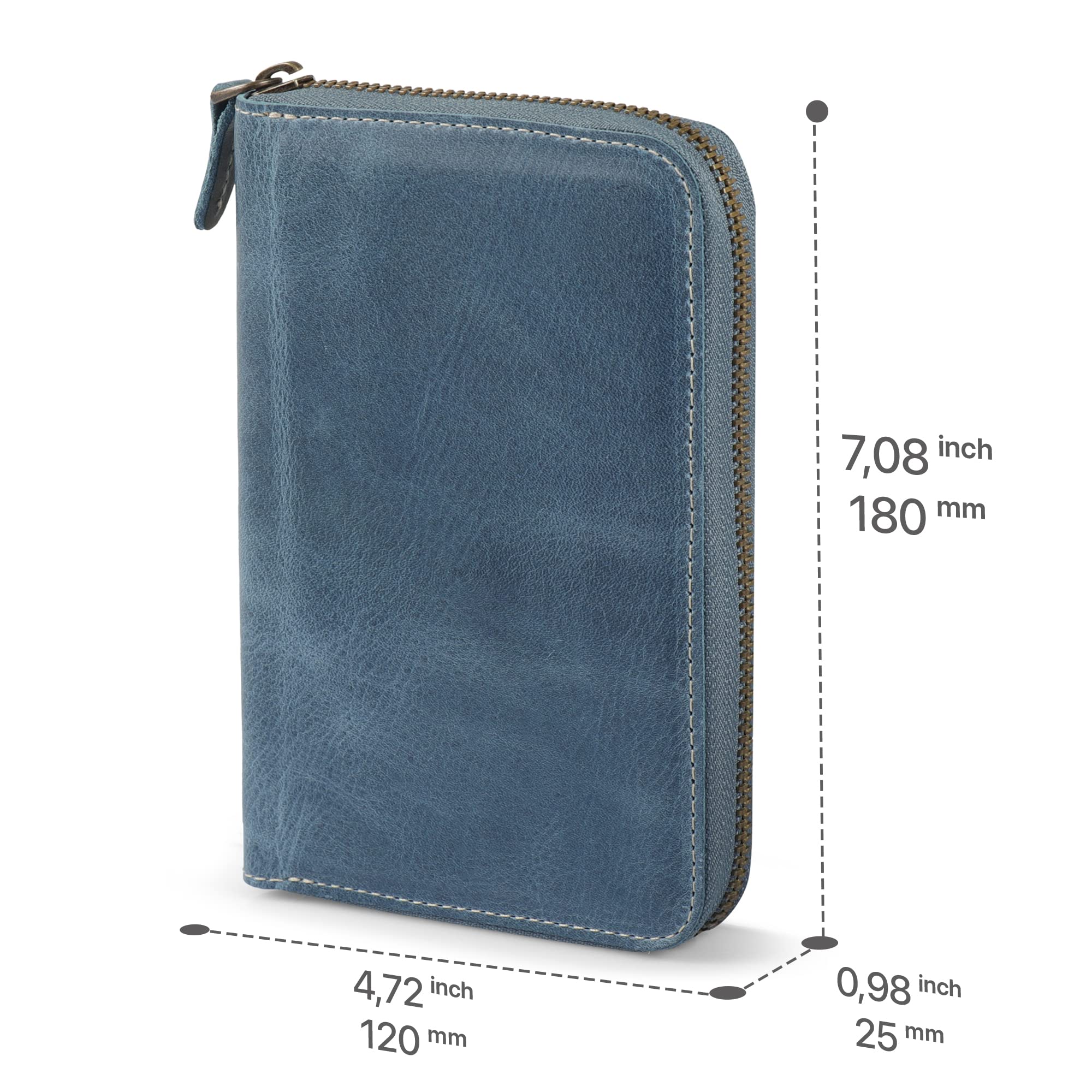 Londo Porte-Documents en Cuir Véritable – Conférencier avec Porte-Stylo, Bloc-Notes et Fermeture Éclair pour Bureau, Affaires & Voyage