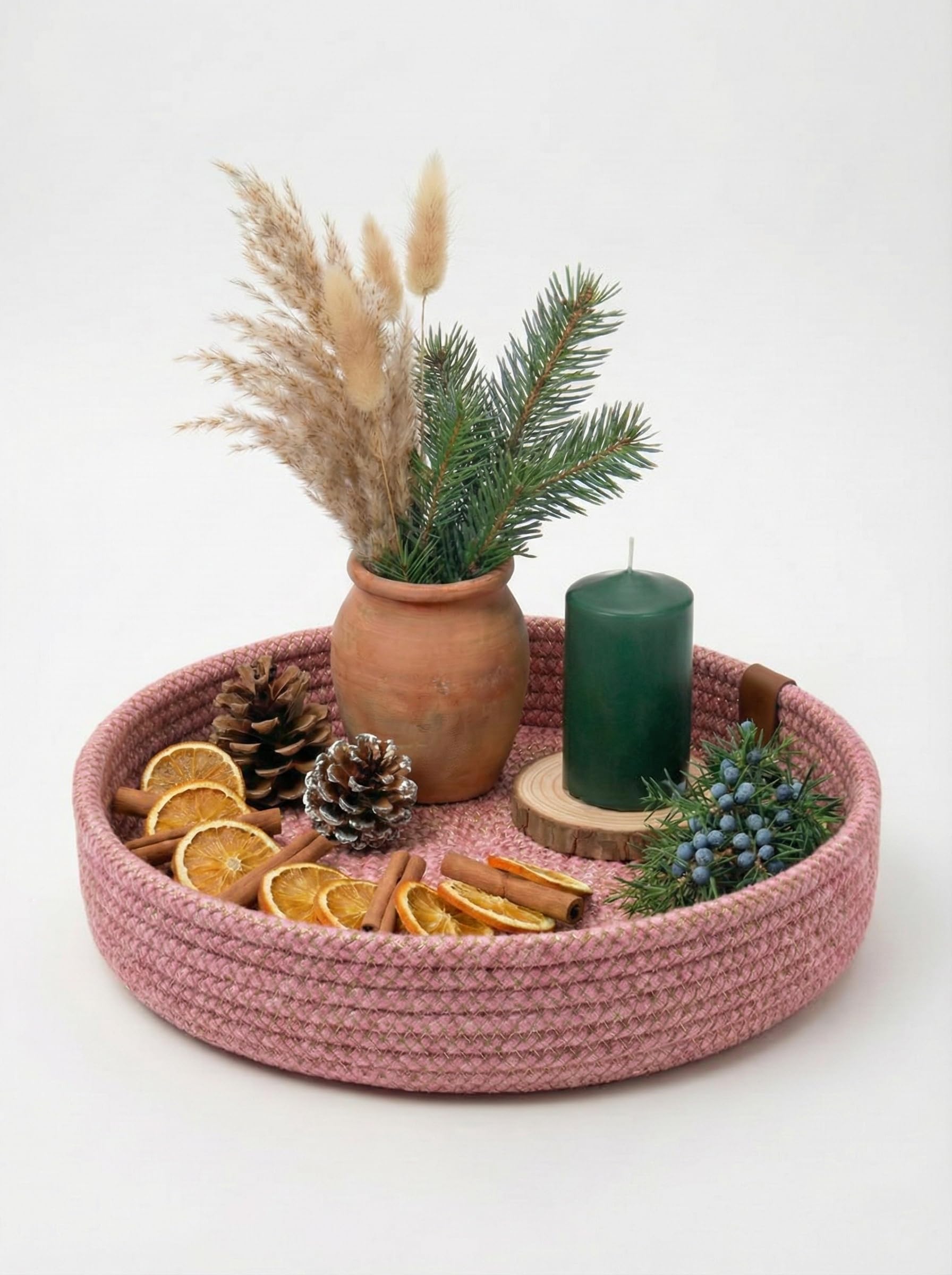 BOBBINY Rope Tray - Decorative Round Tray for Home Decor -10
