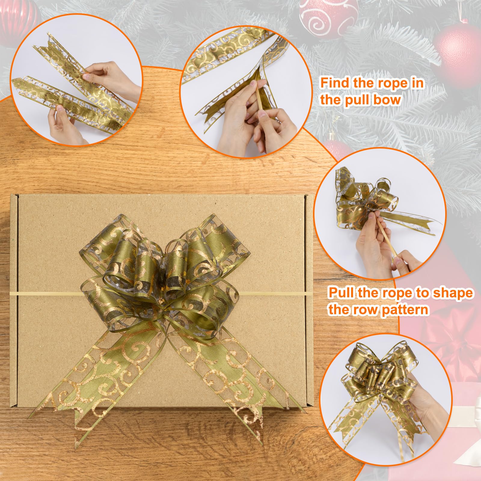 10 Pezzi Tirare i fiocchi per confezionare regali, Tirare Fiocchi Nastro, Archi da Regalo Fiocchi Regalo, per Pacchi Regalo Coccarde Auto-tiranti Fiocchi da Tirare per Regali, Matrimoni (Bianco