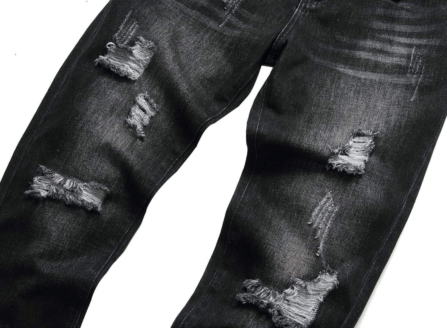 LAMKUKU Men's Ripped Jeans Slim Fit Casual Distressed Denim Pants - Image 5