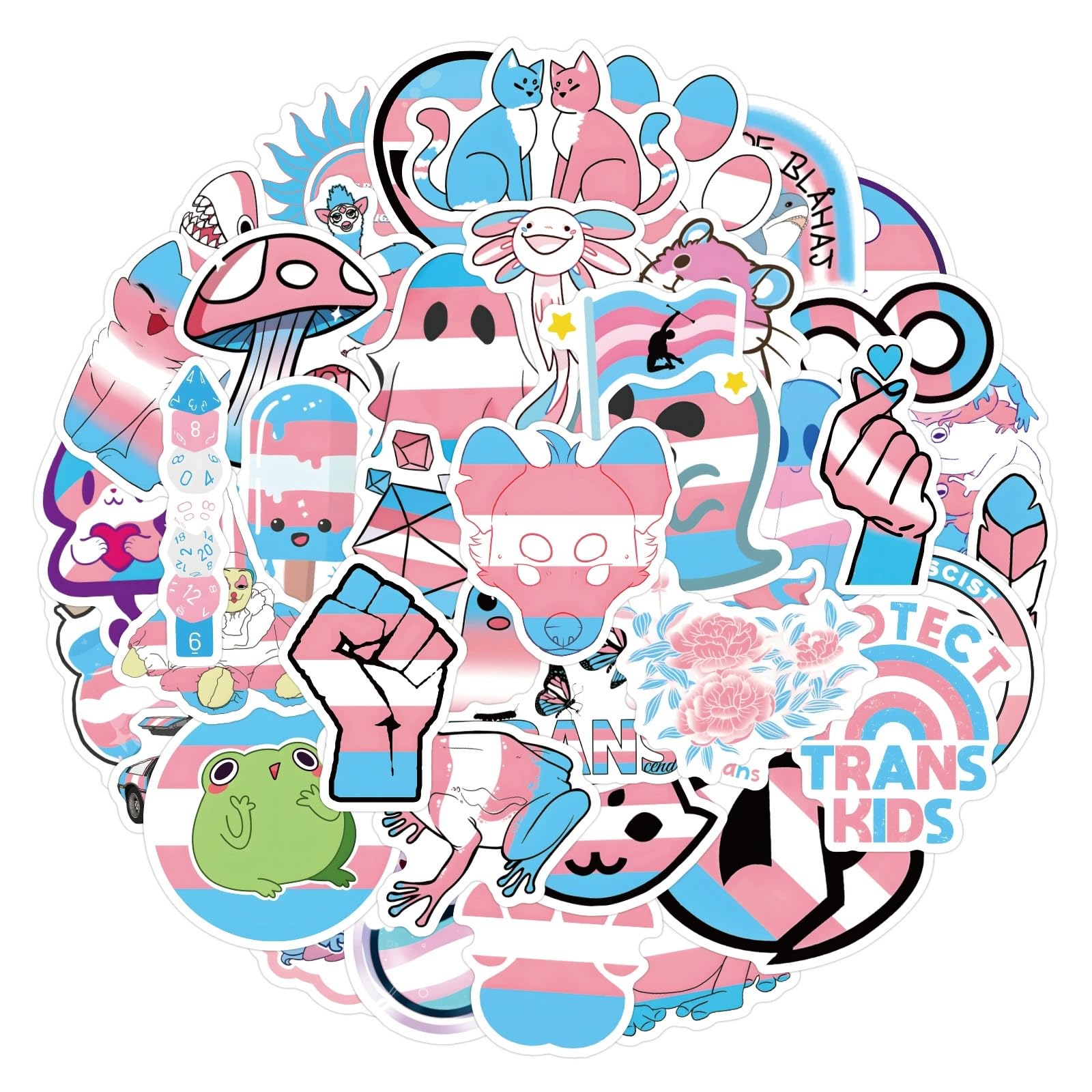 100Pcs Transgender Pride Stickers Laptop Car Scrapbook Phone Skateboard Suitcase Luggage Bike LGBT Pride Vinyl Waterproof Aesthetic Personalised Stickers for Teens Boys Girls Adults