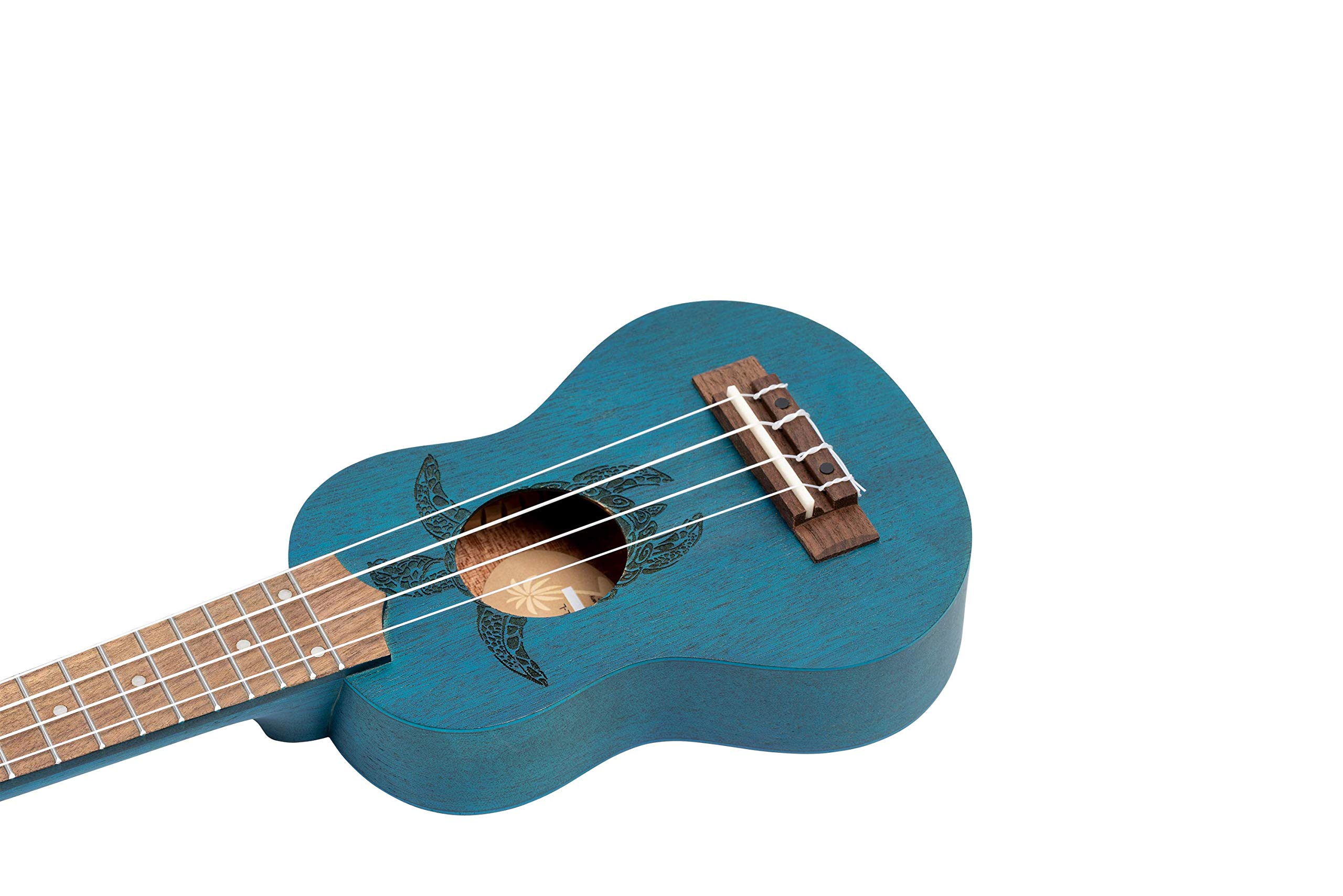 Ortega Guitars Leworęczne Ukulele Sopranino – Akustyczne – Seria Keiki K1 – Okoume, Kolor Niebieski (K1-BL-L)