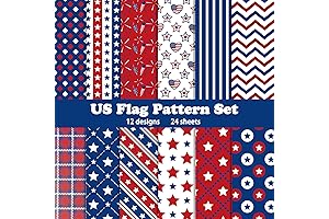 24 Sheet Patriotic Scrapbook Paper