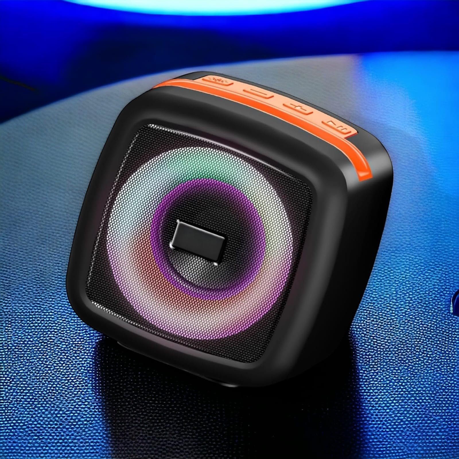 Wireless RGB Light Bluetooth Speaker, Bluetooth 5.3, AUX/USB/Micro SD, Type-C Charging, 180 Min Running Battery Speaker for Home, Office, Bedroom, Party, 1 Pcs. (Random Multicolor) (BT001)