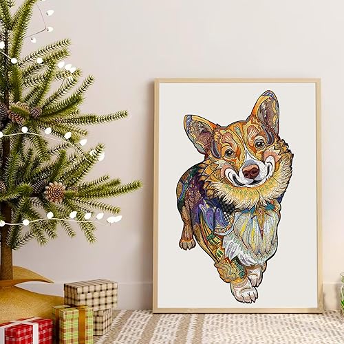 Miniatura 5 de Rompecabezas de madera para adultos, rompecabezas de perro de madera, formas únicas de rompecabezas de animales y caja de rompecabezas de madera,