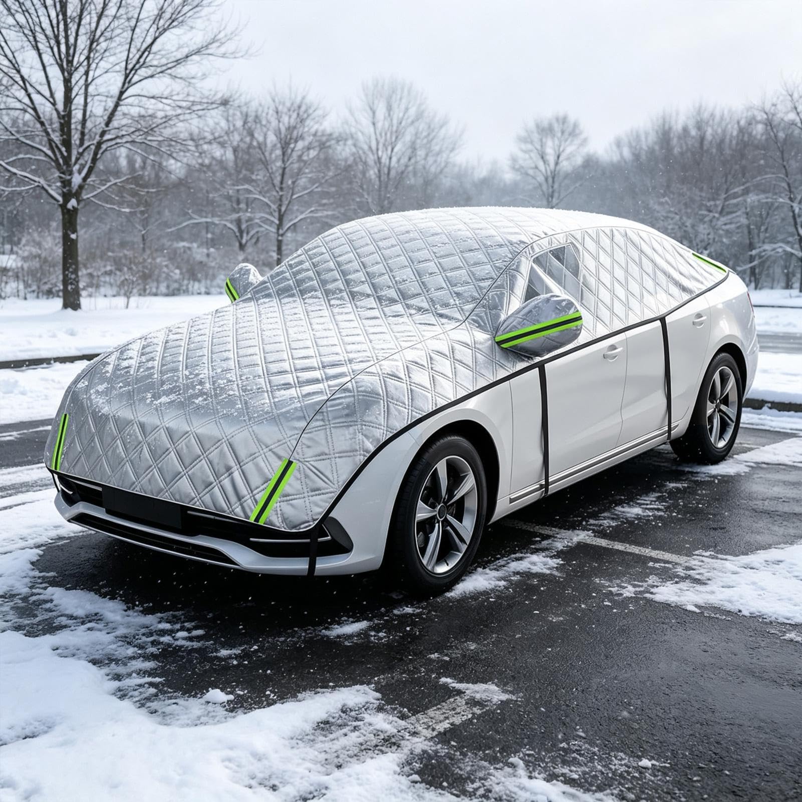 Car Bonnet Sun Shade - 208 Inch Aluminium Film Half Car Cover