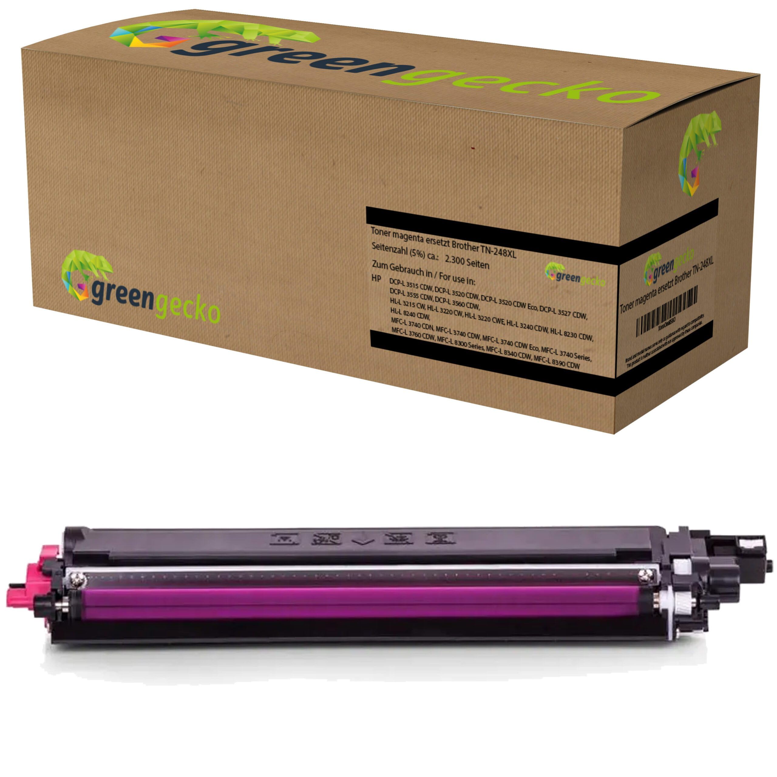 XL Toner Magenta ersetzt Brother TN 248 XL TN-248XLM, für DCP-L3515 3520 3527 3555 3560, HL-L3215 3220 3240 8230 8240, MFC-L3740 3760 8300 8340 8390 mit Chip
