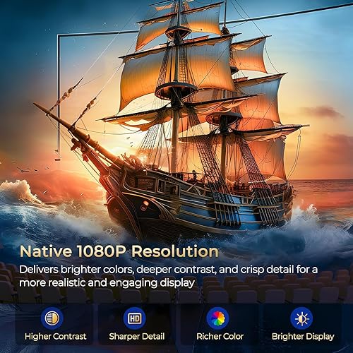 Miniatura 4 de Native - Mini proyector inteligente 1080P con WiFi 6 Bluetooth 5.4, Full HD 4K compatible con enfoque automático y Keystone, aplicaciones integradas