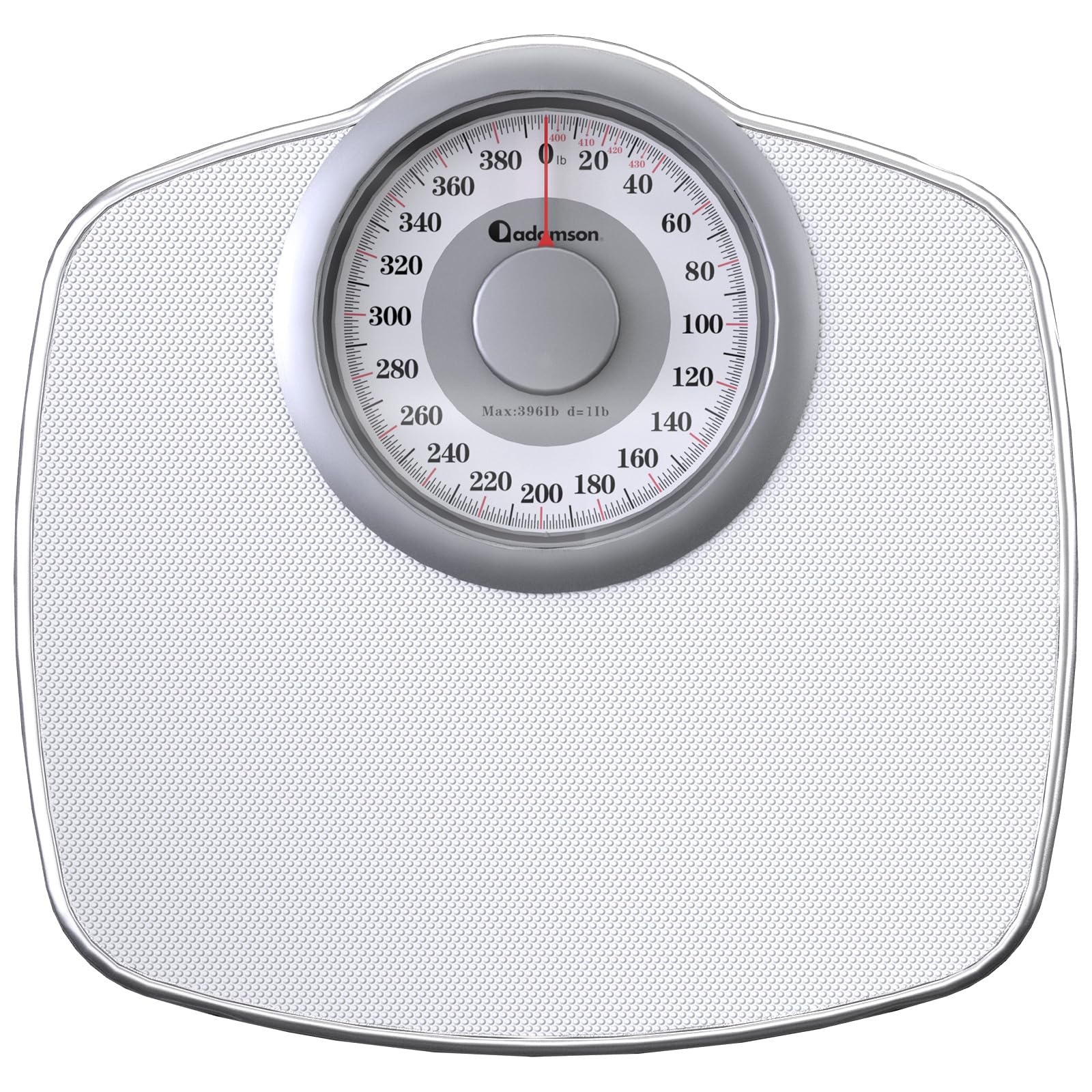 Photo 1 of Adamson A25 Scales for Body Weight - Up to 400 LB - 5.3" Dial on 12.4" x 10.2" Platform - Anti-Skid Rubber Surface - High Precision Bathroom Scale Analog - Durable with 20-Year Assurance - Full White