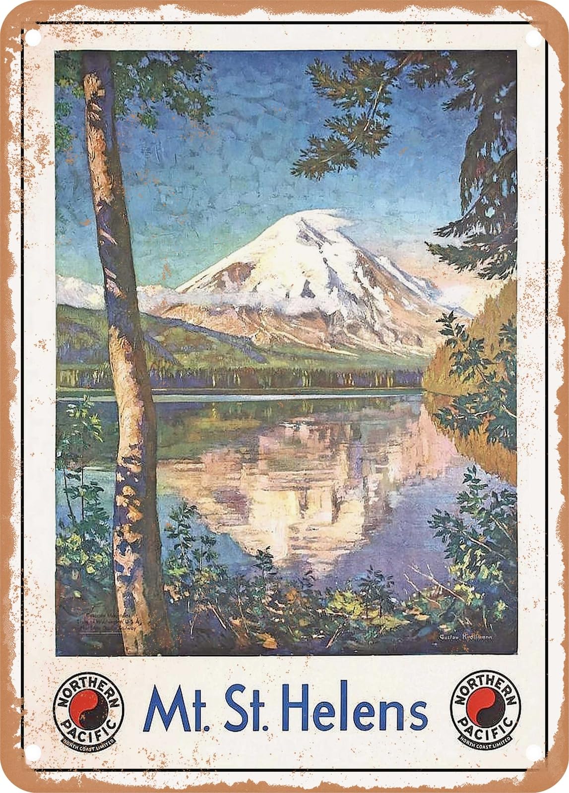 METAL SIGN - 1926 Mt St Helens Northern Pacific by Gustav Krollmann Vintage Ad home decor