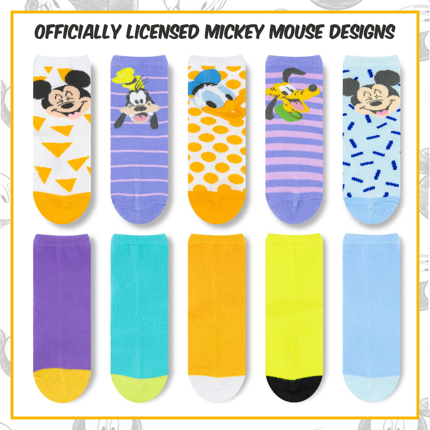 Mickey Mouse Babysocken – 10er-Pack mit rutschfesten Greifern für Kinder von 6–24 Monaten