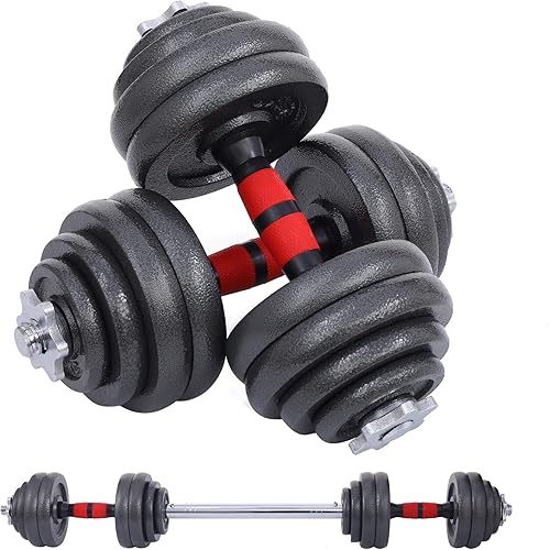 Miniatura 1 de Nice C Barbell Weight Set, Dumbbell Set, Weights Adjustable 22334466105 Lbs Home Gym 2 in 1, Anti-Slip Handle, All-Purpose, Office, Fitness