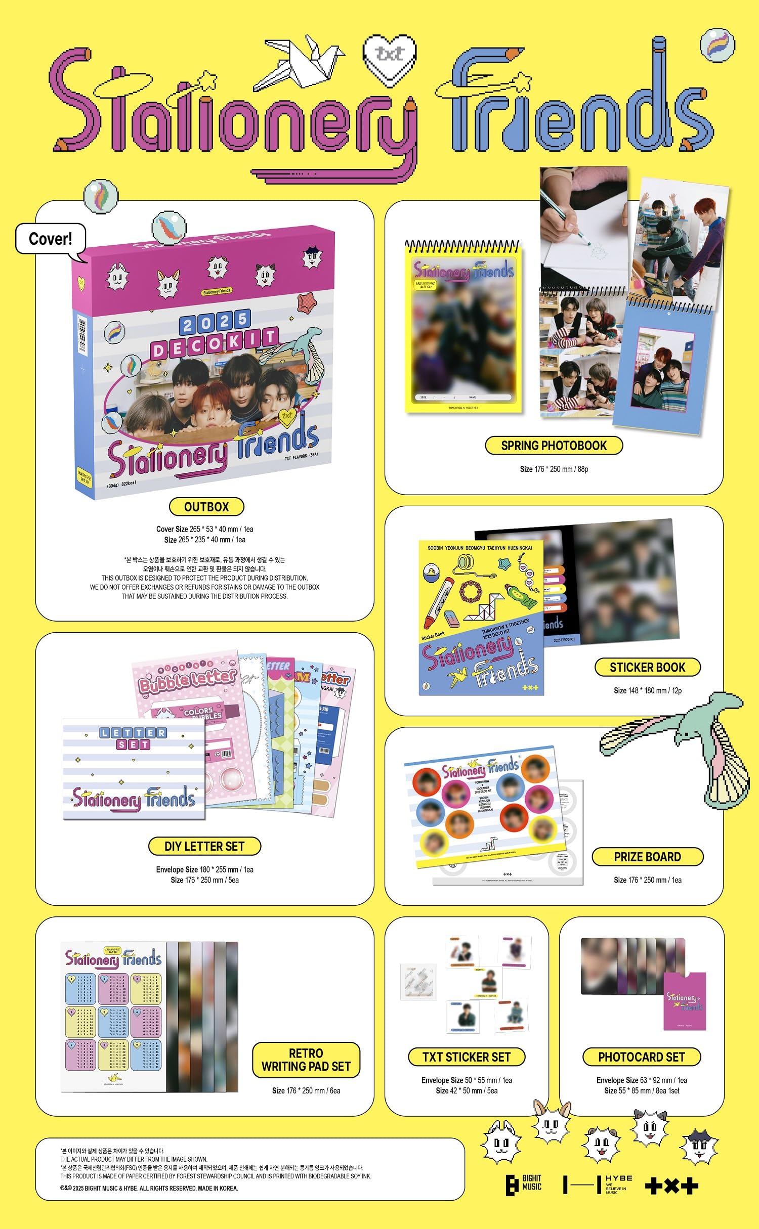 Amazon.com: TXT - 2025 Deco Kit Stalionery Friends : Home & Kitchen