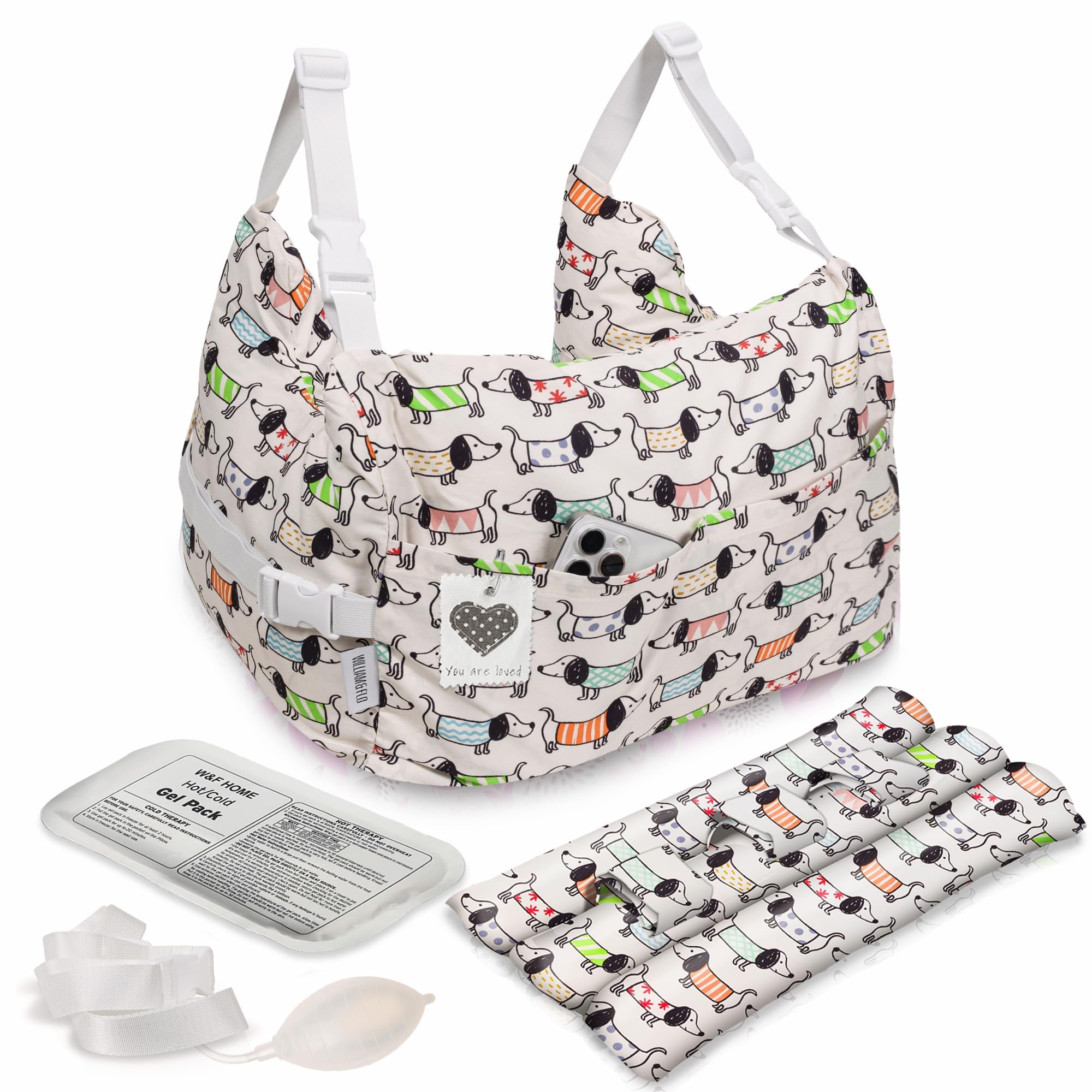 W&F HOME Mastectomy Pillow, Mastectomy Recovery Supplies, Post Mastectomy’s Must Haves, Breast Reduction Recovery Supplies, Open Heart Surgery Pillows, Breast Pillows for Sleeping - White Dog