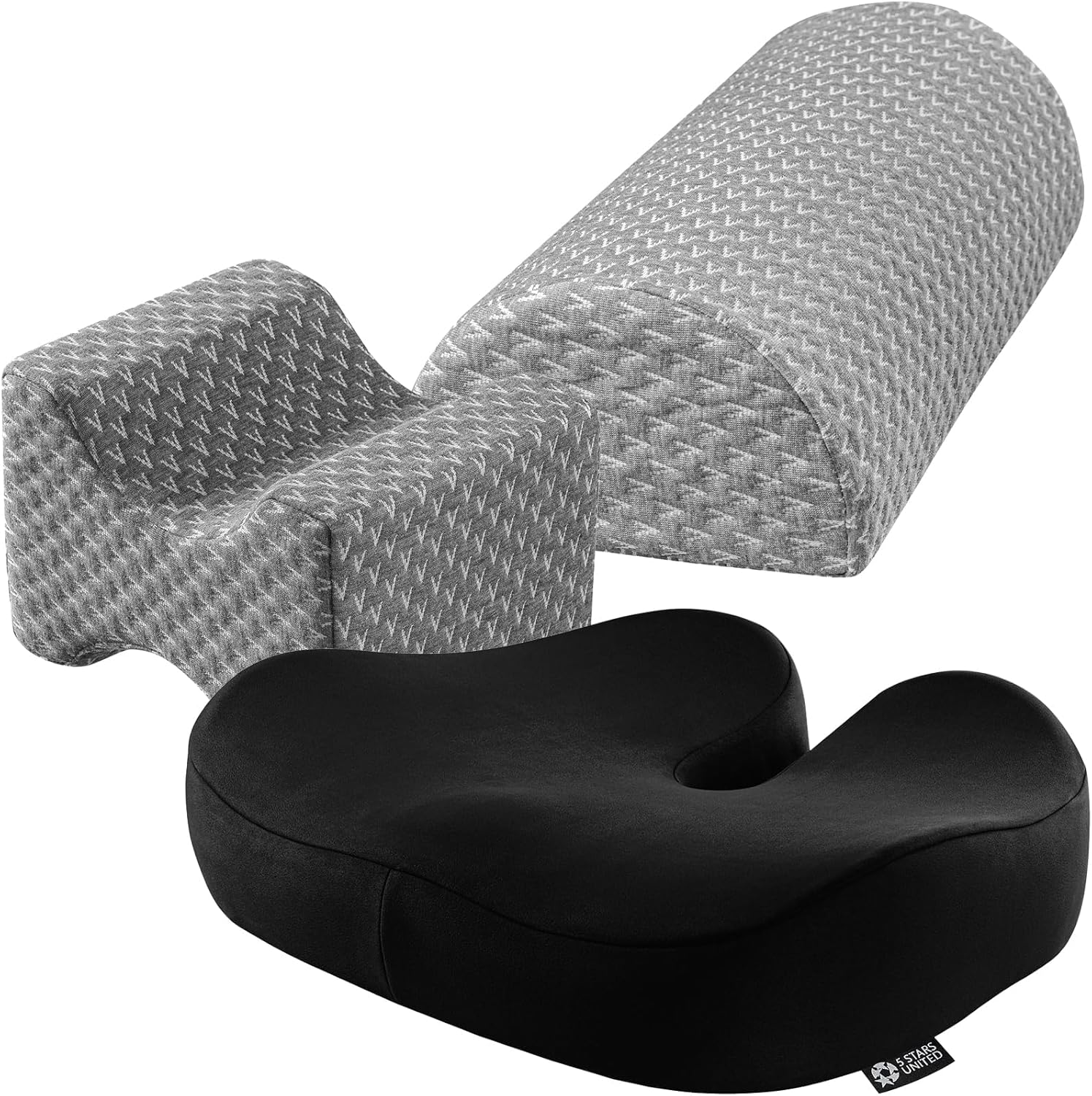 5 STARS UNITED Half Moon Bolster SemiRoll Pillow and Knee