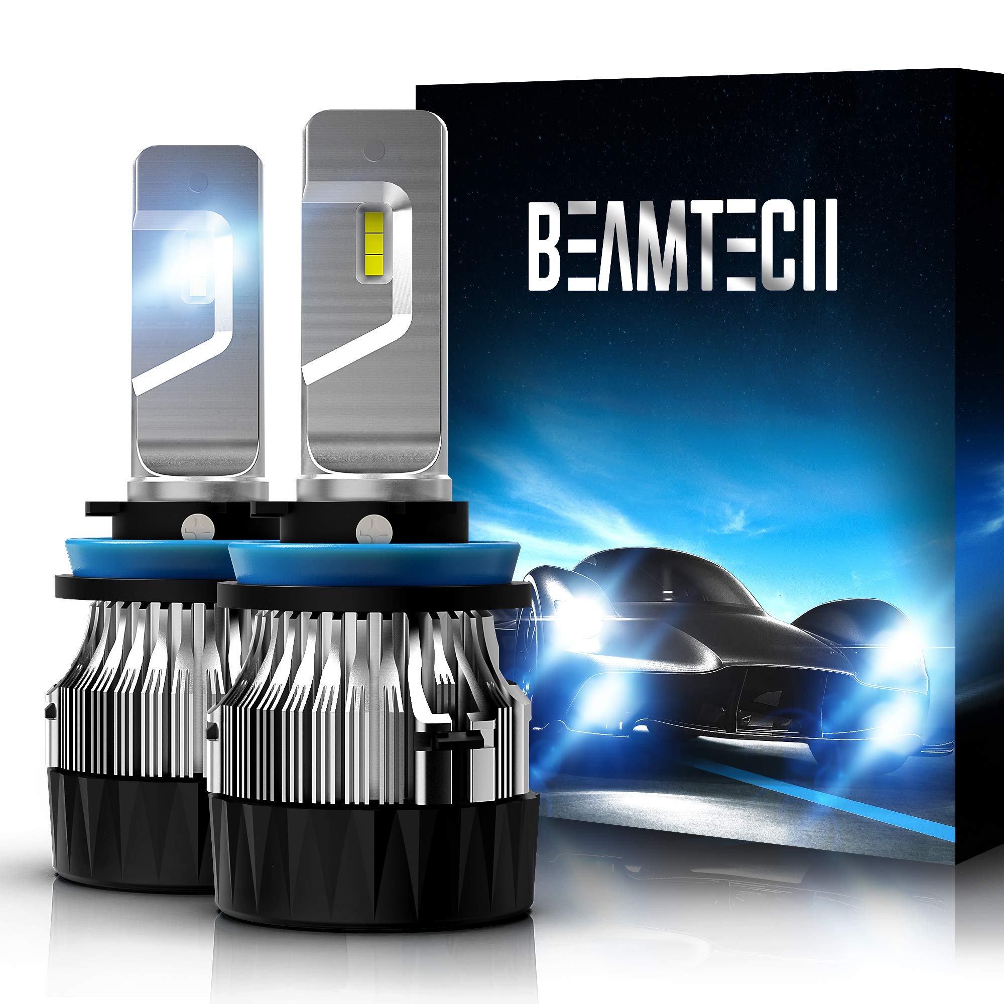 BEAMTECH H11 LED Fog Light Bulbs, H8 H9 Light Bulb 16000LM 70W 6500K ...