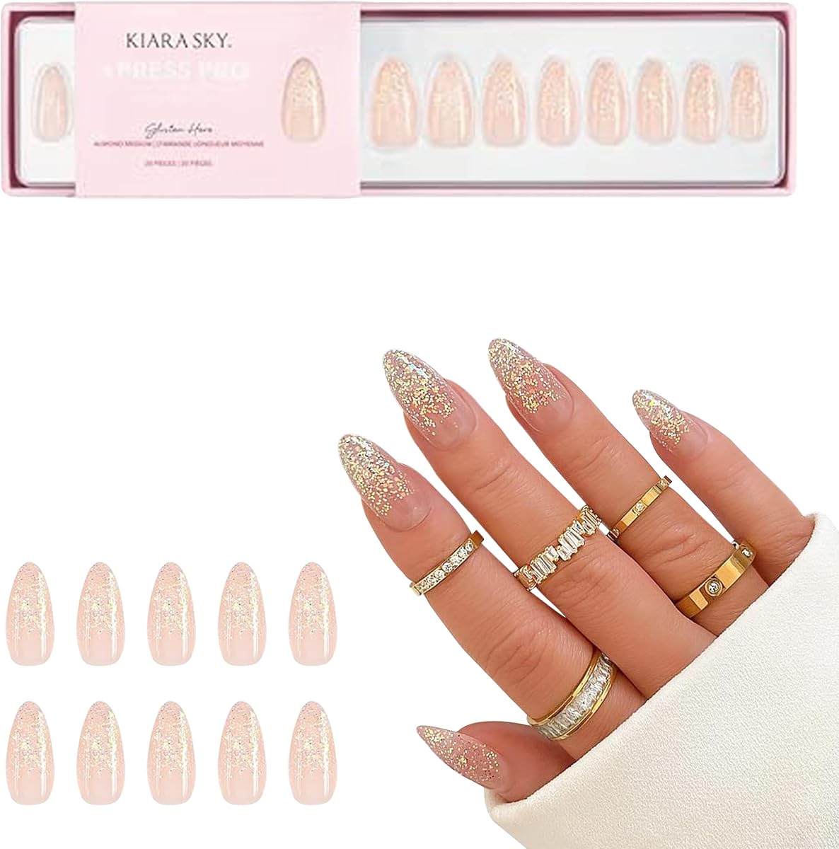 UÑAS PROFESIONALES XPRESS PRO 100% ACRÍLICO PRESS ON UÑAS (Brilla Aquí)