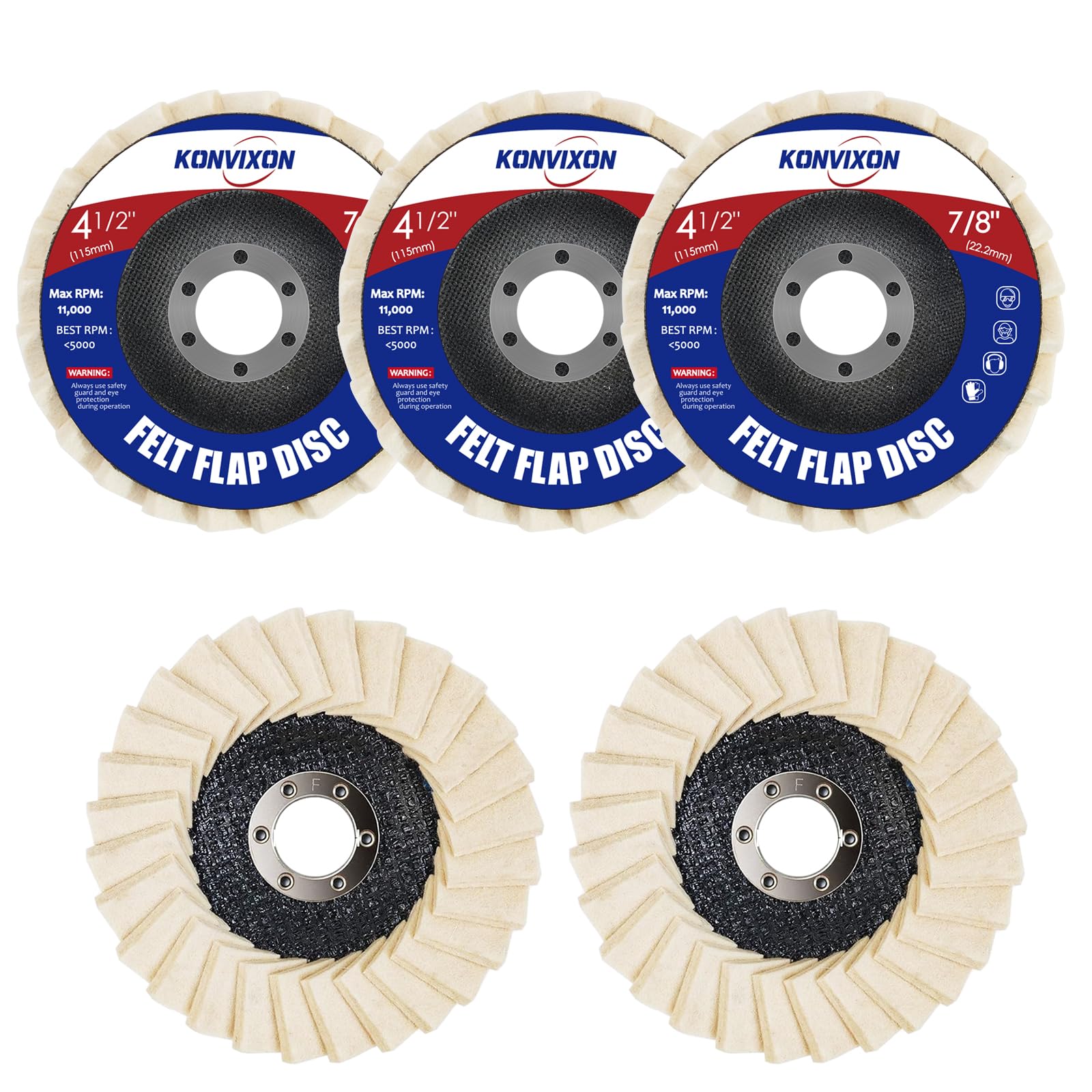 Wool Felt Flap Discs - Polishing for Angle Grinders -1