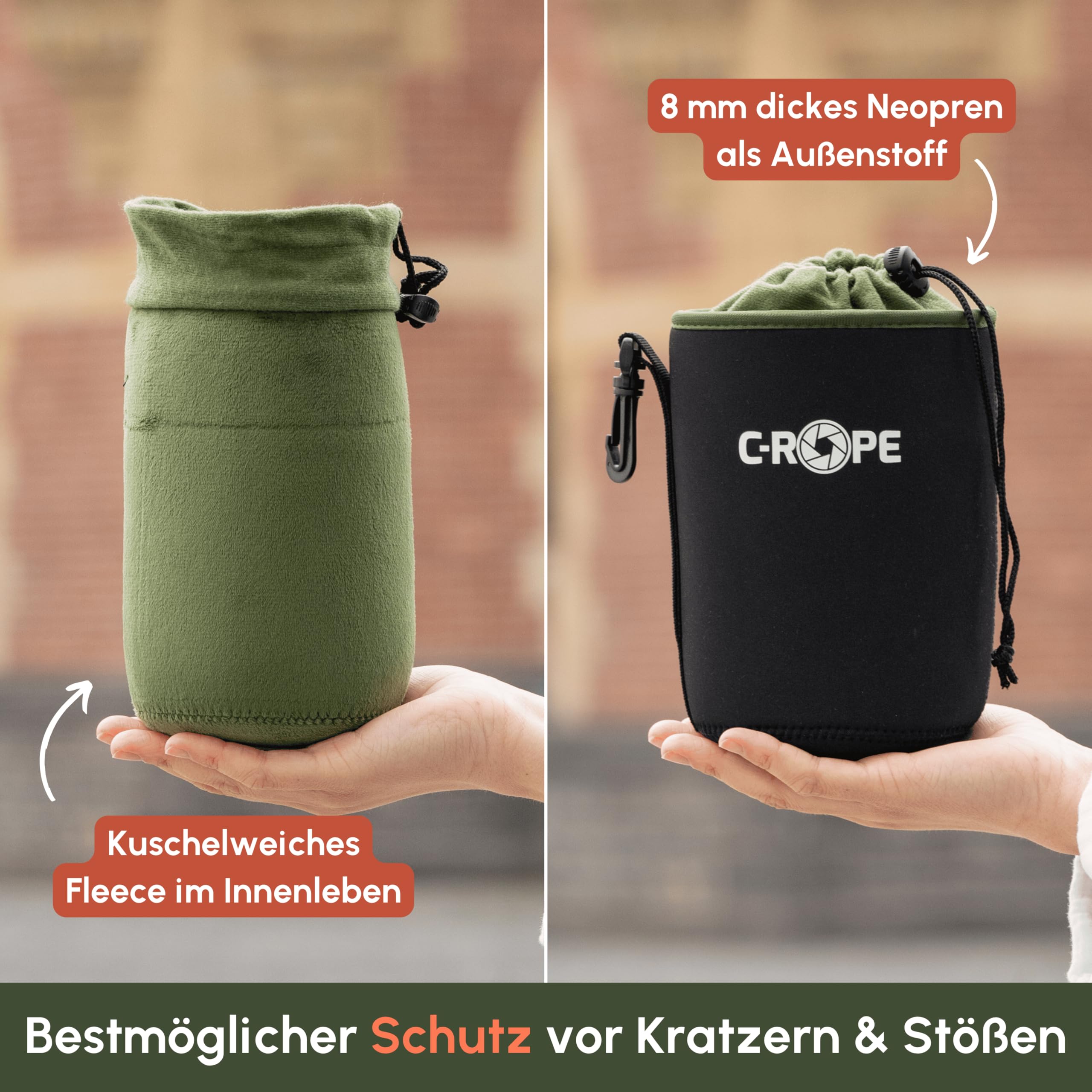 C-Rope Neopren worek na obiektyw z podszewką z polaru, pokrowiec na obiektyw i akcesoria do aparatu, czarny, 3xl, plecak
