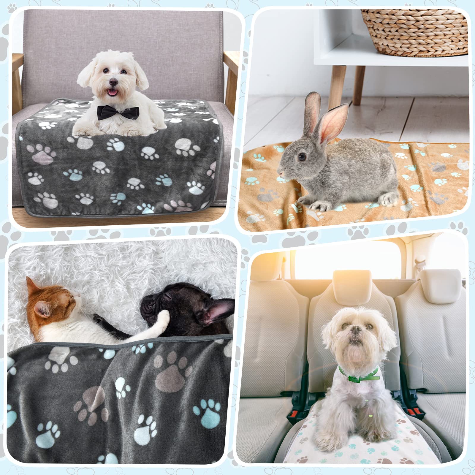 KOGSA Blankets for Dogs Small,3 Pack Dog Blankets for Small Dogs Cat Blankets Washable 23" x 16