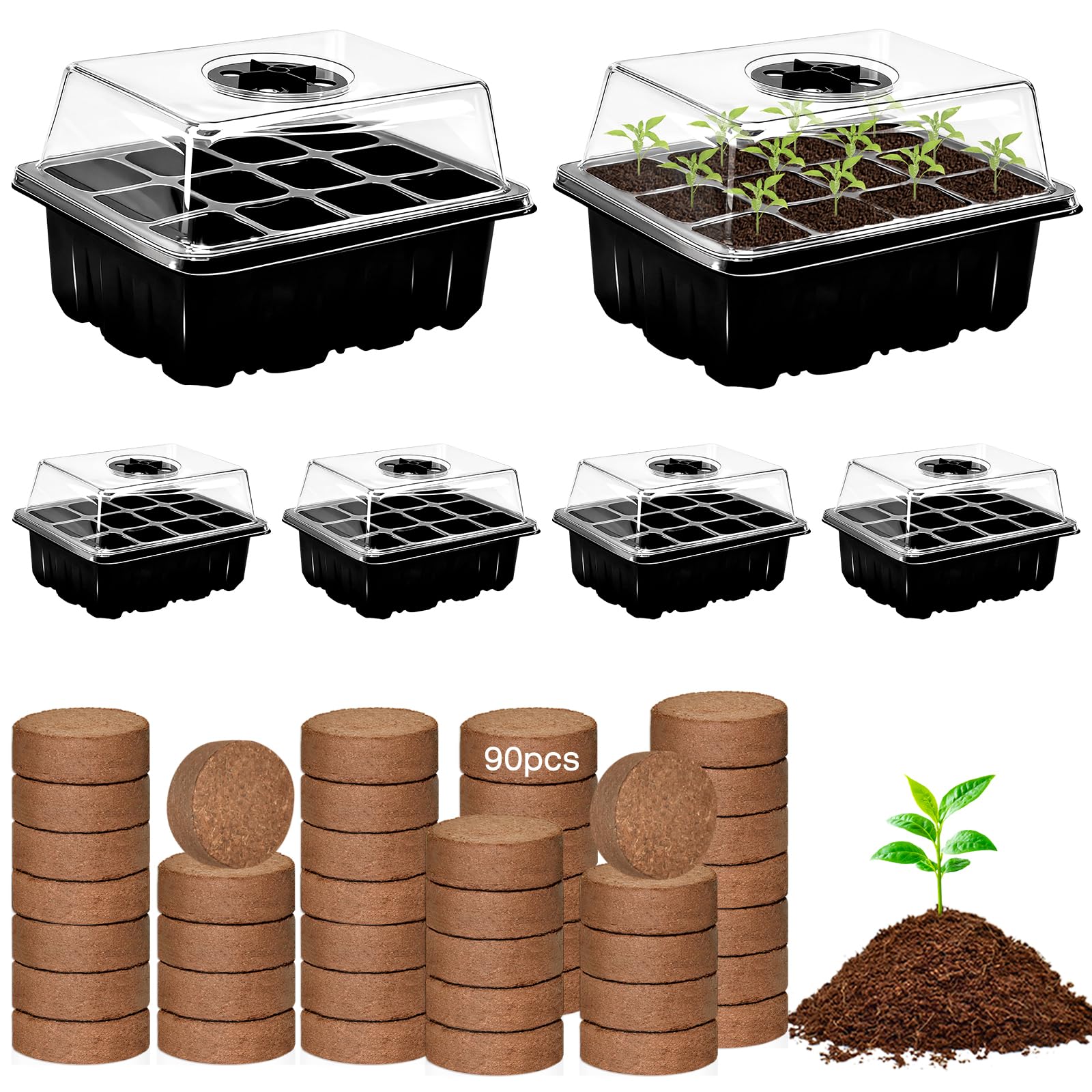 Amazon.com : ZeeDix 6 Set Seed Starter Tray Kits, 6 Pack Seed