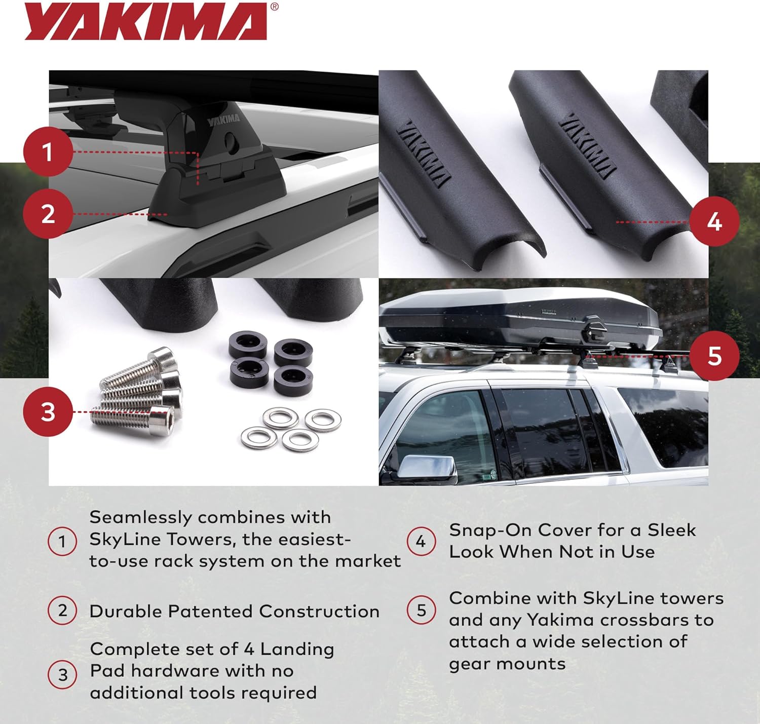 Yakima - Landing Pad Fixed Point Tower Installation for Naked Rooftops (set of 4), 19
