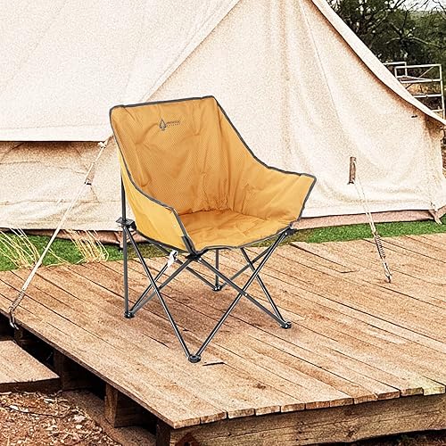 Miniatura 2 de ARROWHEAD OUTDOOR Silla cuádruple plegable portátil para camping, compacta, resistente, marco de acero, soporta hasta 250 libras, incluye bolsa de