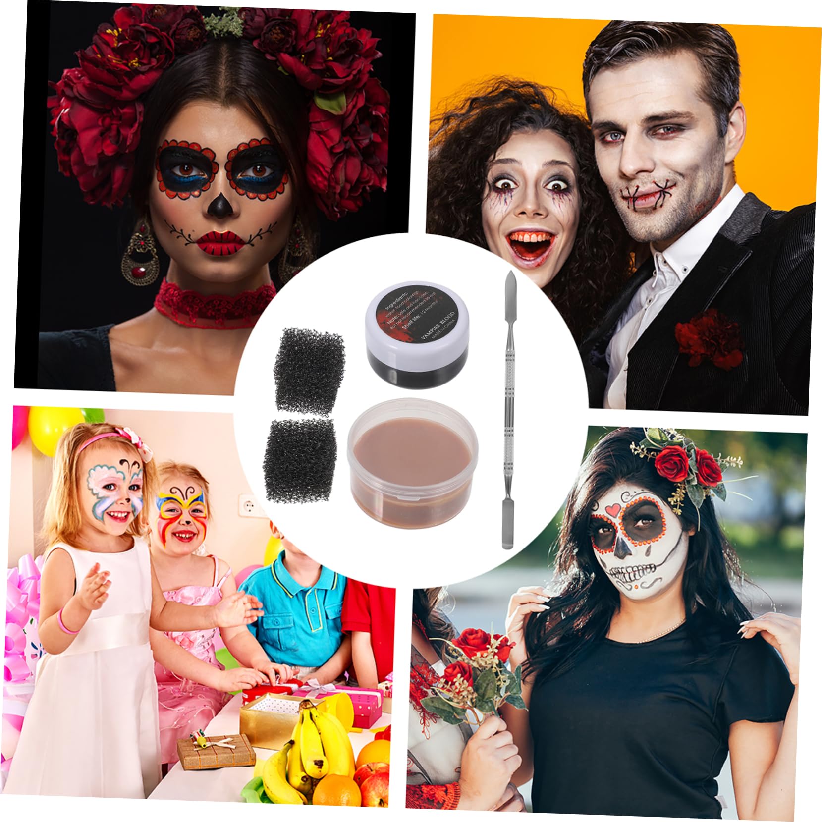 minkissy 3juegos Cera De Maquillaje Especial para Halloween Kit De Cera De Heridas Falsas Artificial y Herramientas De Efectos Especiales para Crear Cicatrices Realistas Fiestas y