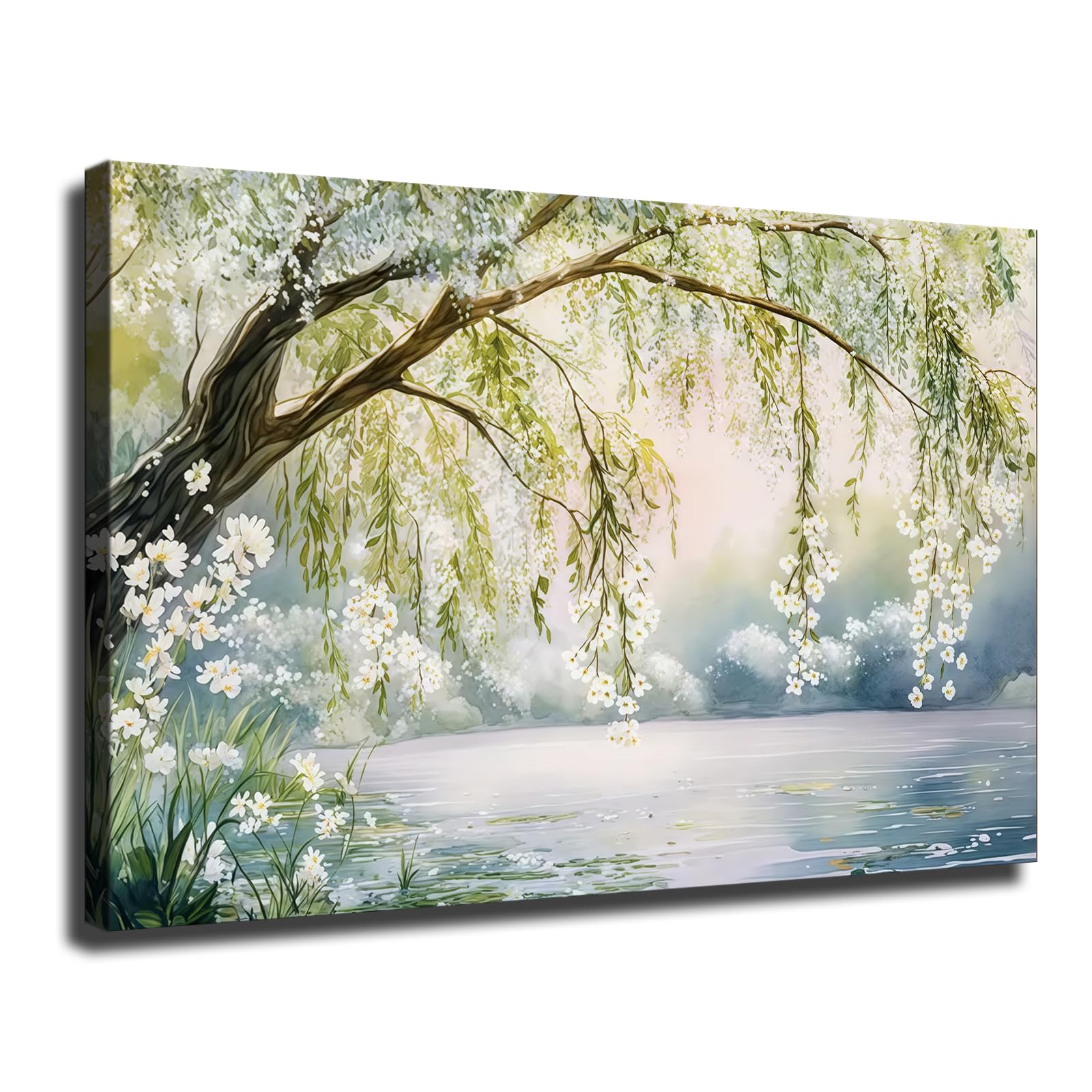 Amazon.com: Framed Willow Tree Wall Art - stately white flowers