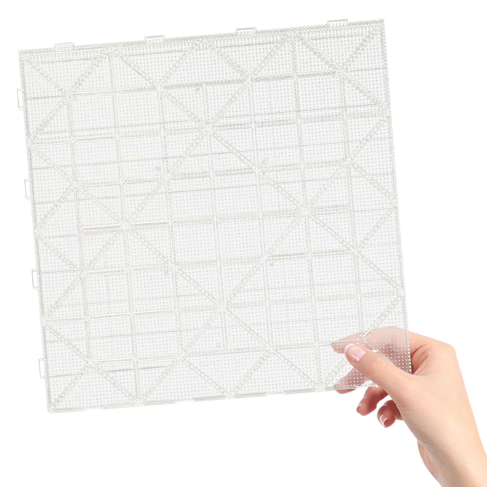 11x11 Extra Large Plastic Fuse Bead Board Pegboard Craft for Home Craft Kids DIY Creative Handmade Projects Enthusiasts, Square 2.6 mm Bead Boards, Clear
