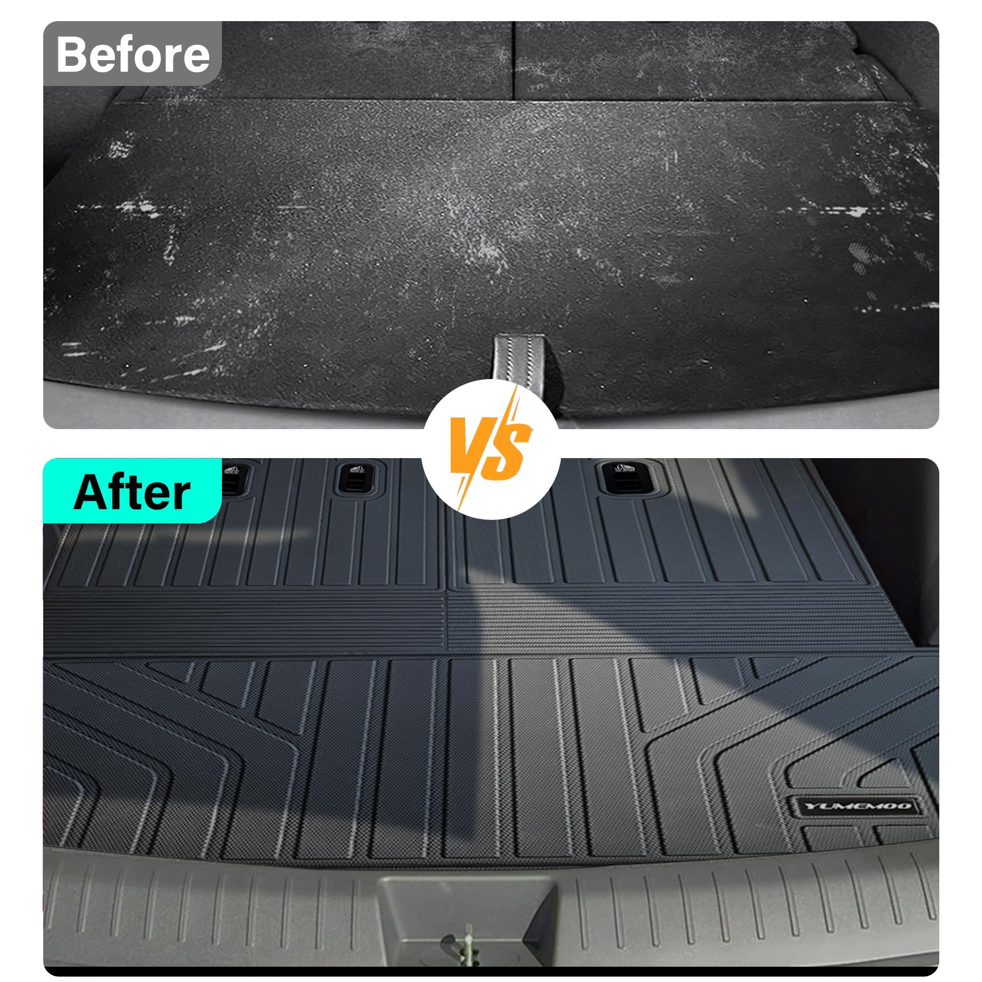 JOULARISE Floor Mats Trunk Mat With Backrest Mat Door Sill Guards For 2023 2024 Honda Pilot Accessories(Include Trunk Left Storage Tray), All Weather - View #4