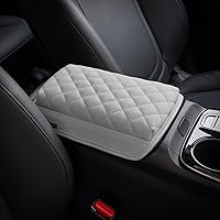 Vista 2 de KMMOTORS Tucson (NX4) 2021~2024 - Funda para consola central, color gris claro, cojín para reposabrazos, accesorios Tucson, piel vegana, protector