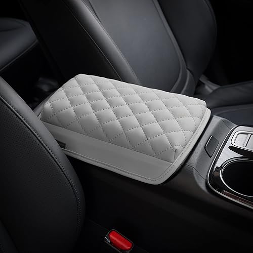 Miniatura 2 de KMMOTORS Tucson (NX4) 20212024 - Funda para consola central, color gris claro, cojín para reposabrazos, accesorios Tucson, piel vegana, protector de