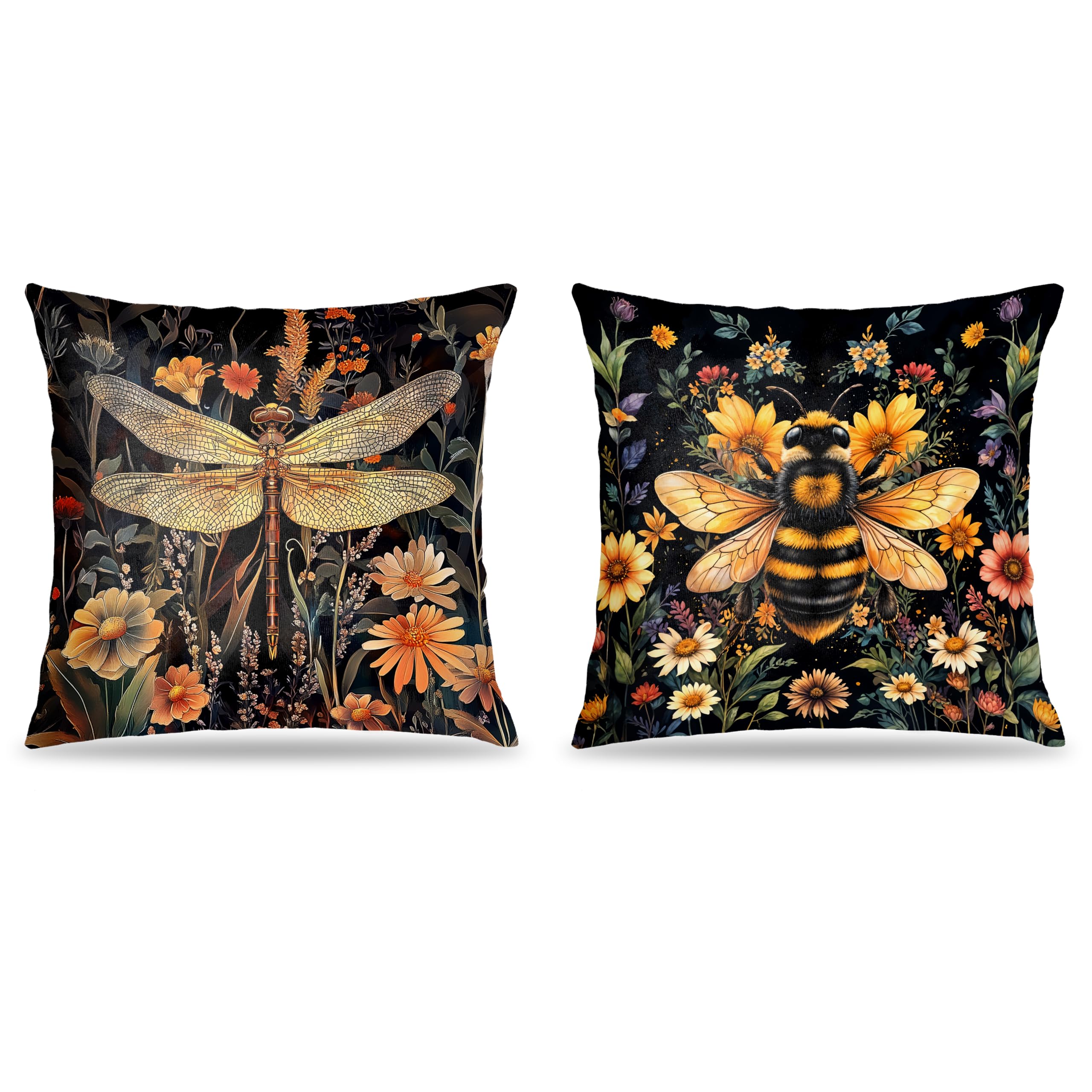 Taies d'oreiller libellule et abeille pour changer de décoration