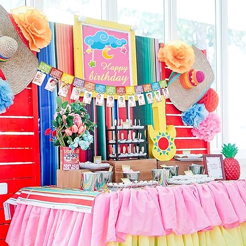 Miniatura 7 de Kitticcino Cartel de fotos de fiesta mexicana para el primer cumpleaños, papel picado UNO, cartel de fotos mexicanas para fiesta, pancarta mensual