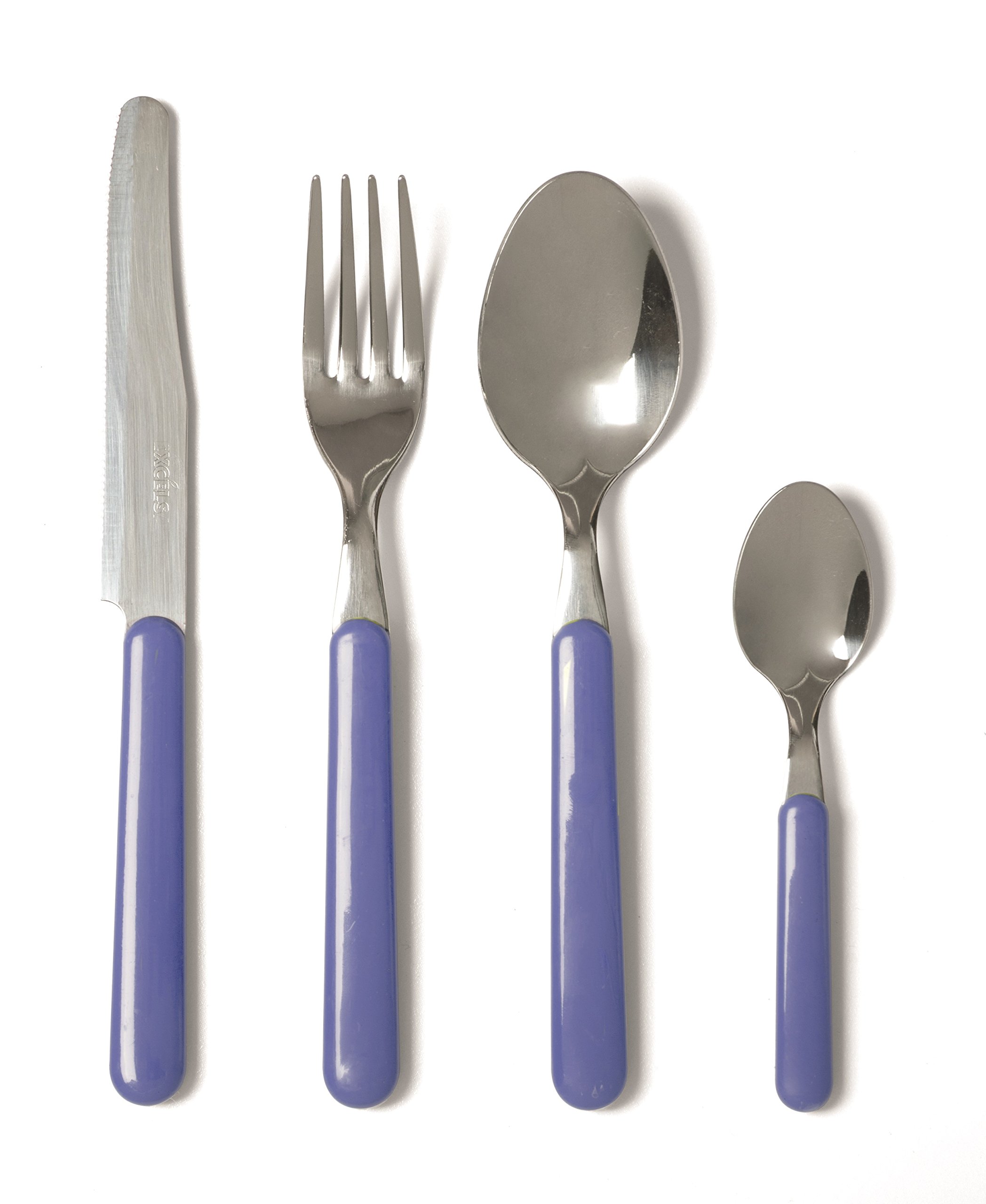 Ménagère 24 pièces en acier inoxydable bleu Excelsa Fashion