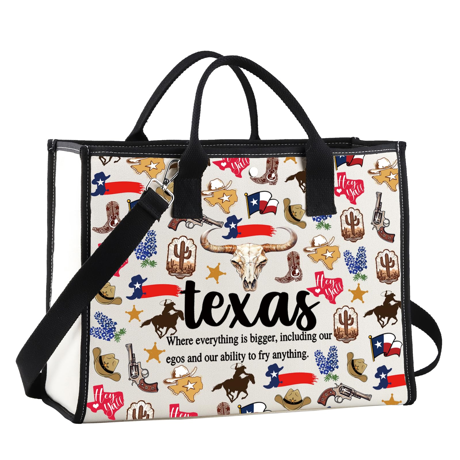 JNIAP Texas Canvas Tote Bag Travel Gifts Texas Reusable Shopping Bags Grocery Bags
