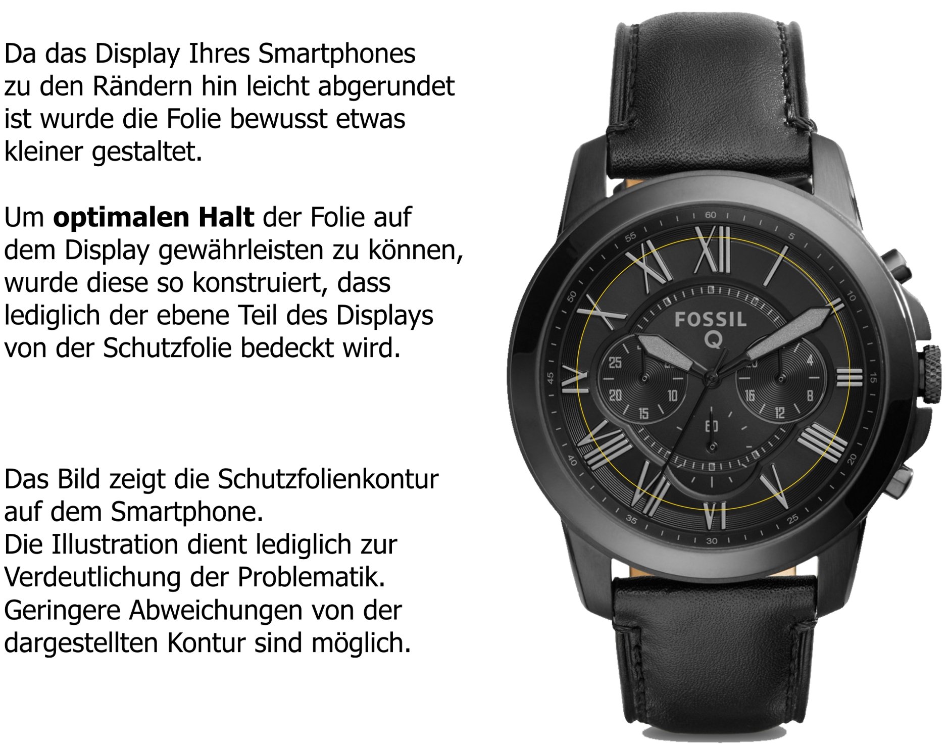 6x Pellicola per Fossil Q Grant Protettiva Protezione Schermo