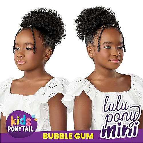 Miniatura 4 de Sensationnel Lulu Pony - Mini goma de mascar de burbujas  cordón de cola de caballo para niños, peluca sintética de pony up para extensión de pelo