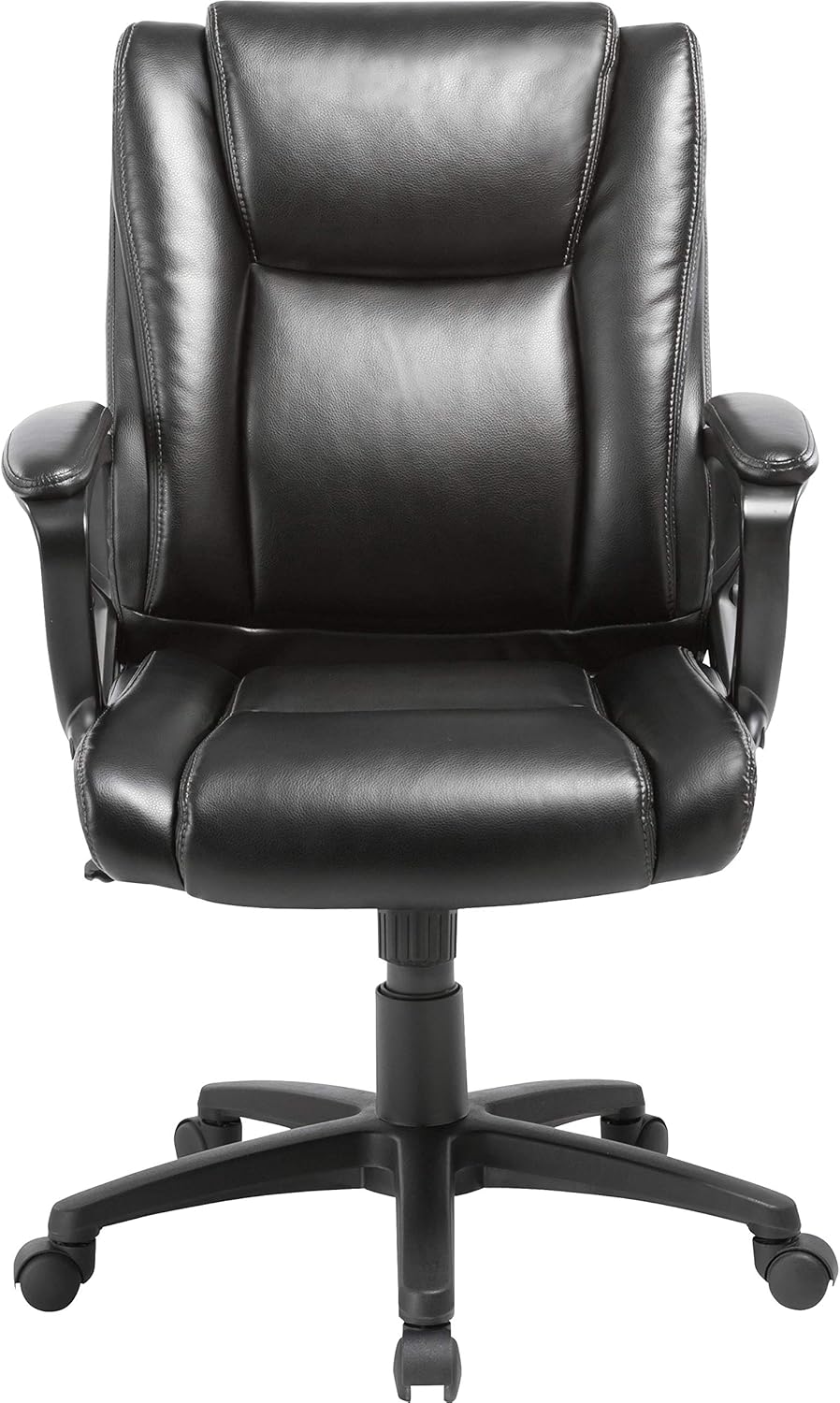 Soho High-Back Executive Swivel Chair in Black Leather
