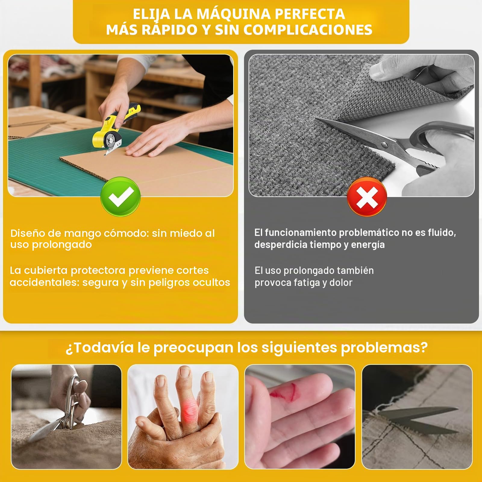 Tijeras Eléctricas Inalámbrico, Cúter Rotativo Eléctrico con Bloqueo de Seguridad, Tijeras Electricas Carton, Herramienta de Corte 4V Cortador de Cartón Recargable para Tela Alfombra Cuero