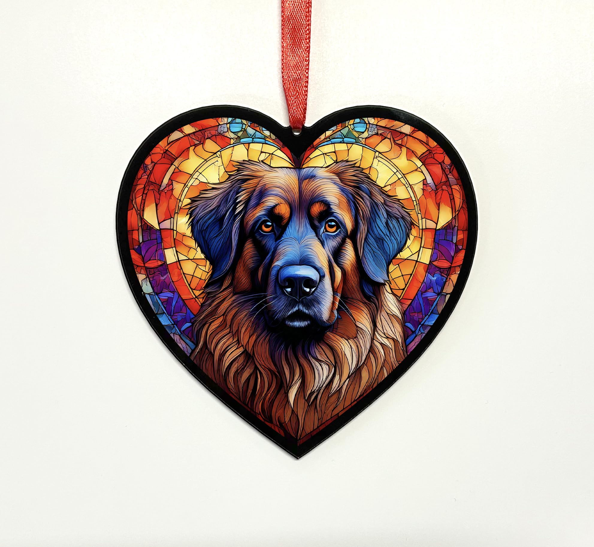 Leonberger Heart Suncatcher - Memorial or Gift for Dog Lovers - 13cm