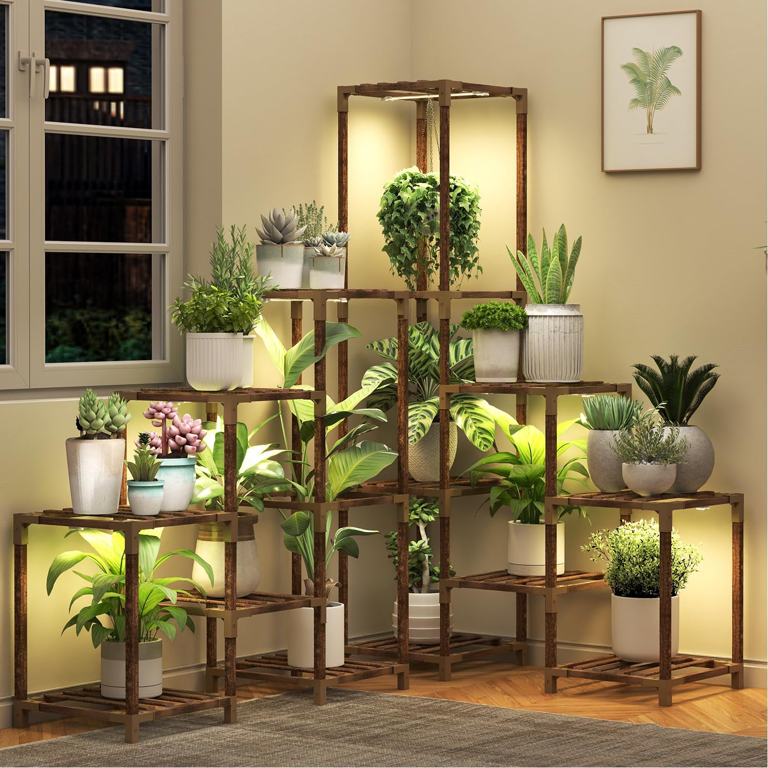 Amazon.com : HOMKIRT Large Corner Plant Stand with Grow Light, Plant Shelf  Indoor Flower Stand for Living Room Patio Garden Home Decor : Patio, Lawn &  Garden