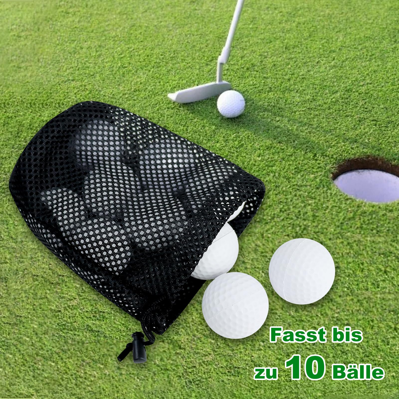 Borsa palline da golf 6 sacchetti rete coulisse portaoggetti sportiva