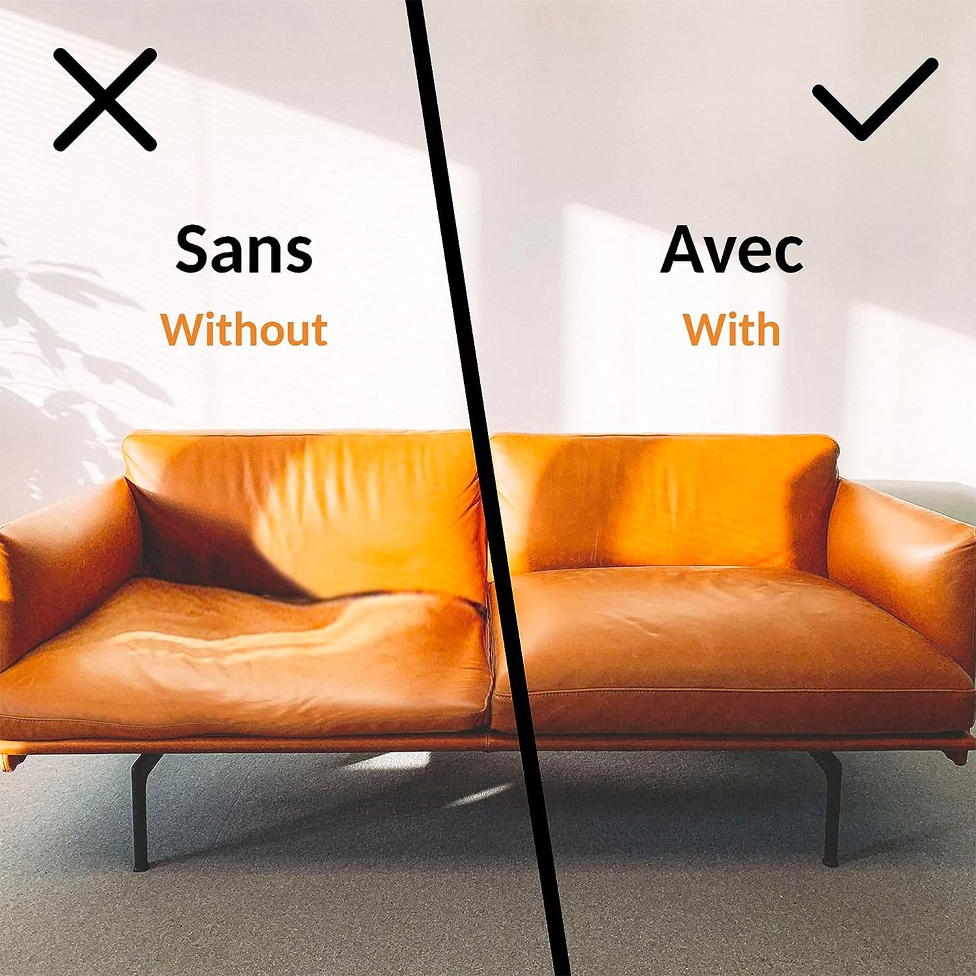 Rectificador de Sofá, Sillón, 2 Plazas o Colchón 90/120 cm - Tablas de Refuerzo Listones de Fibra de Madera - Fabricado en Francia - 110 X 48 cm - Marrón