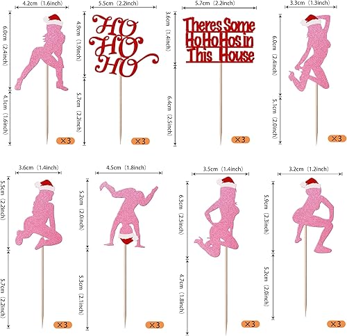 Vista 37 de Rsstarxi Paquete de 30 adornos navideños para cupcakes de hombre de jengibre con purpurina para baby shower, decoración para temática de Feliz