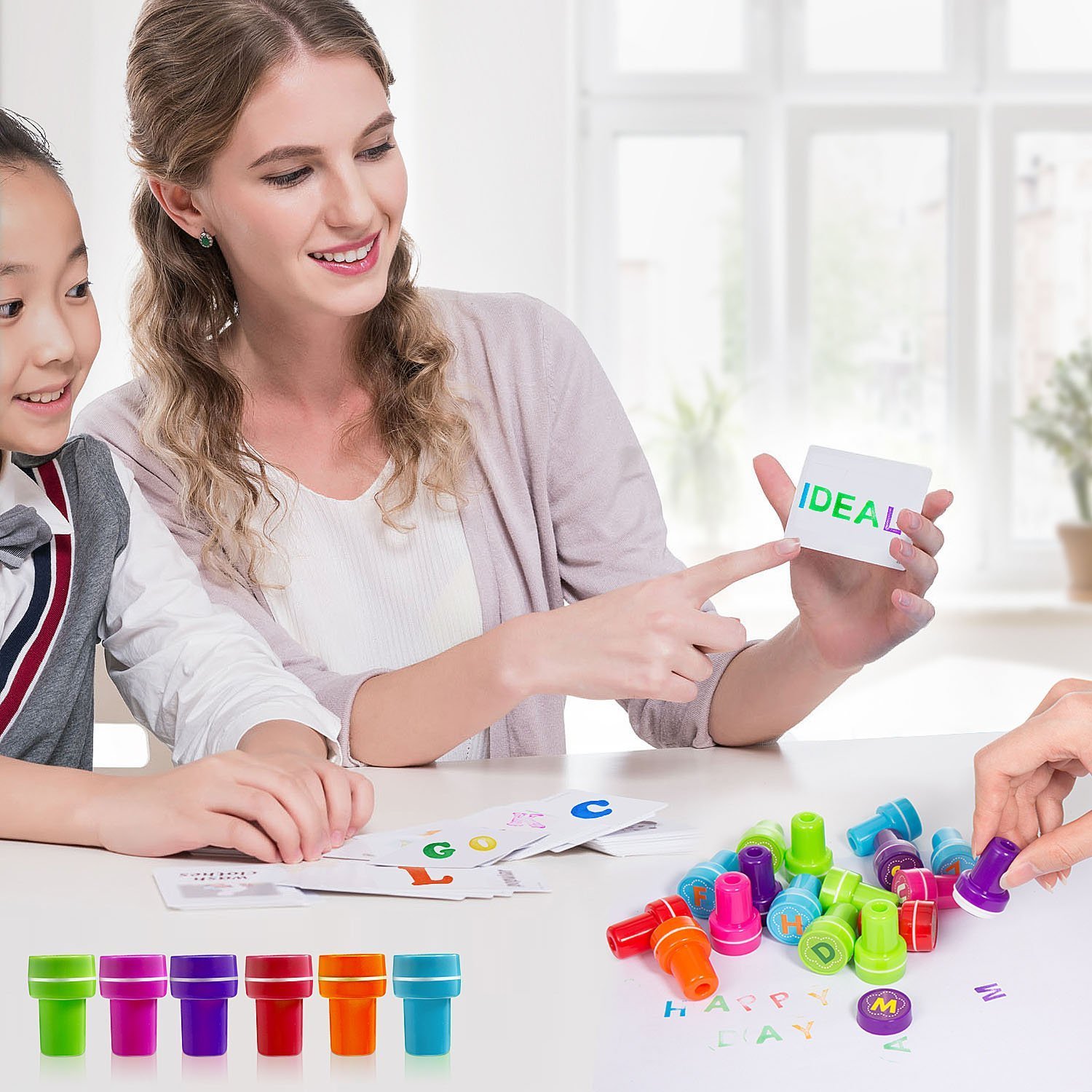 26 Piezas Sellos de Entintado de Alfabeto, sellos de letras para niños Infantiles regalo de cumpleaños