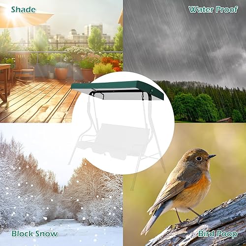 Miniatura 4 de Cubierta superior para columpio para exteriores, toldo Oxford Colth 210D, impermeable, de lujo, cubierta superior de columpio, cubierta superior de